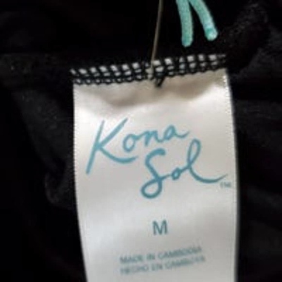 NWT Kona Sol Diagonal Ruffle 1pc Swimsuit - Black M - Picture 5 of 6